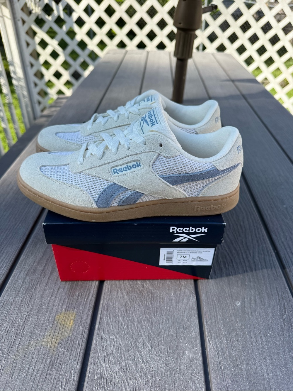 Reebok Men’s Cream and Gray Low-Top Sneakers with Gum Sole